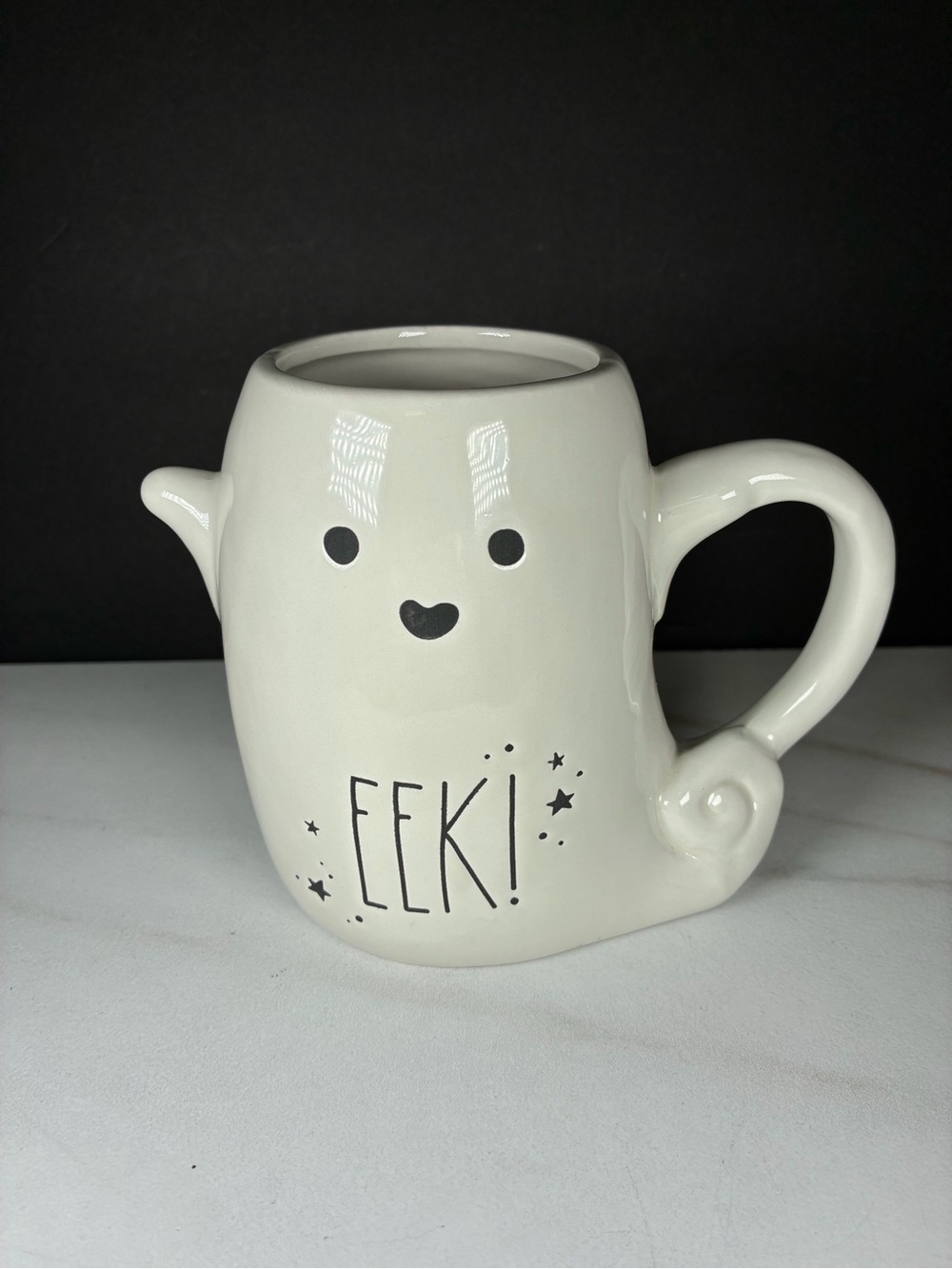 Rae Dunn White 'EEK!' Ghost Ceramic Coffee Mug